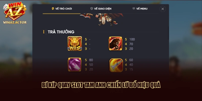 Bí kíp quay slot Tam Anh Chiến Lữ Bố hiệu quả