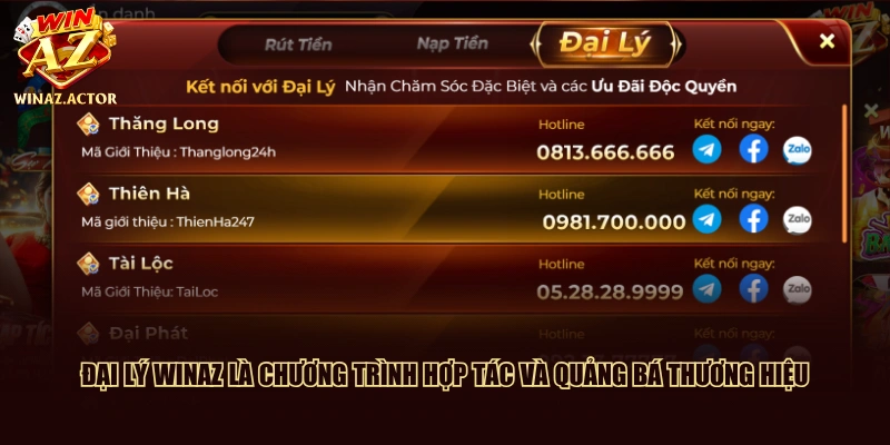 Đại lý WinAZ là chương trình hợp tác và quảng bá thương hiệu