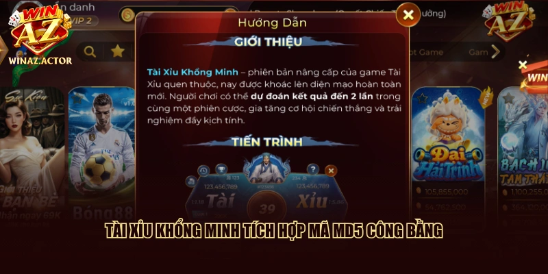 Tài xỉu khổng minh tích hợp mã MD5 công bằng